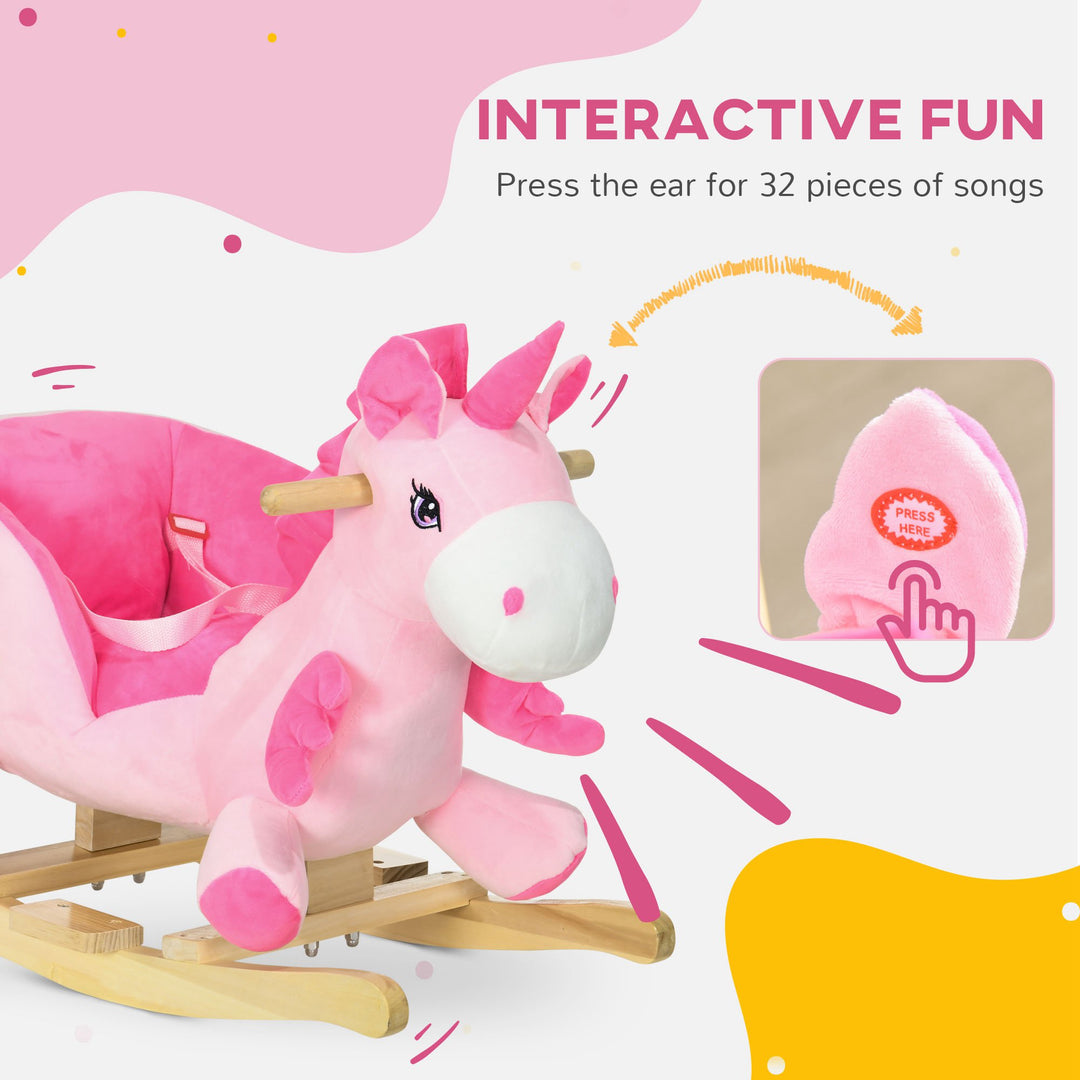 Kids Rocking Horse Ride on Unicorn with Songs