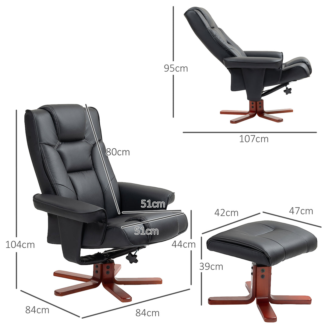 Leather Recliner Chair wirh Footstool