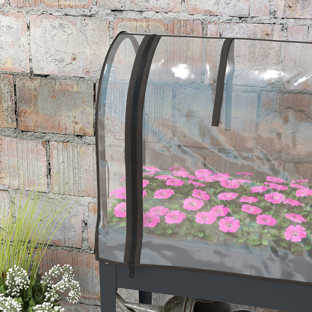 Raised Planter with Greenhouse Cover