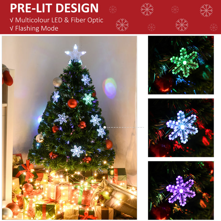 3ft Fibre Optic Christmas Tree 90cm W/ Showflakes