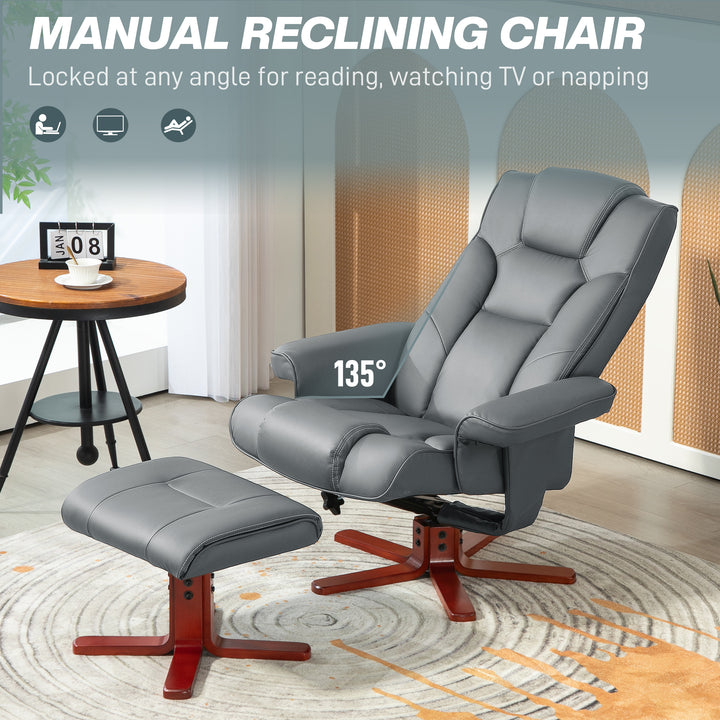 Leather Recliner Chair wirh Footstool