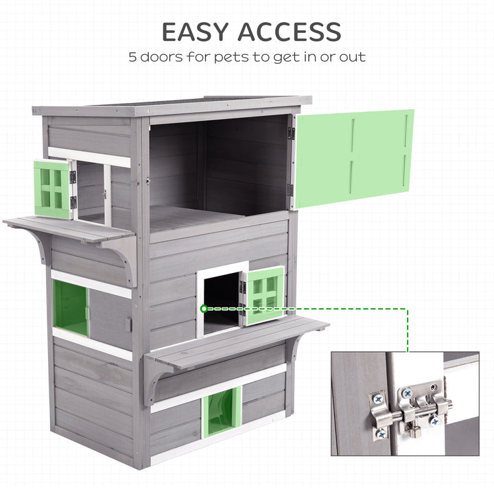 3 Tier Wooden Kitten Shelter for Indoor