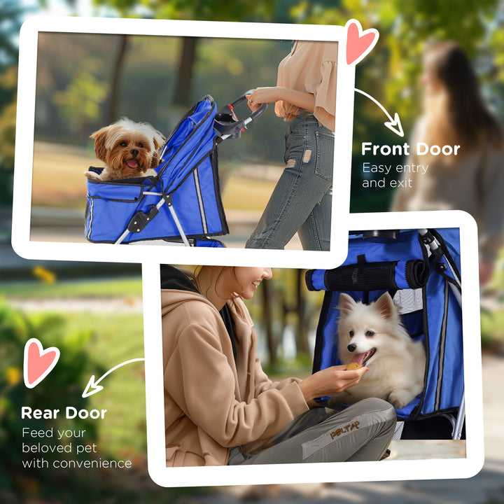 Dog Pram Cat Stroller Dog Stroller with Cup Holder