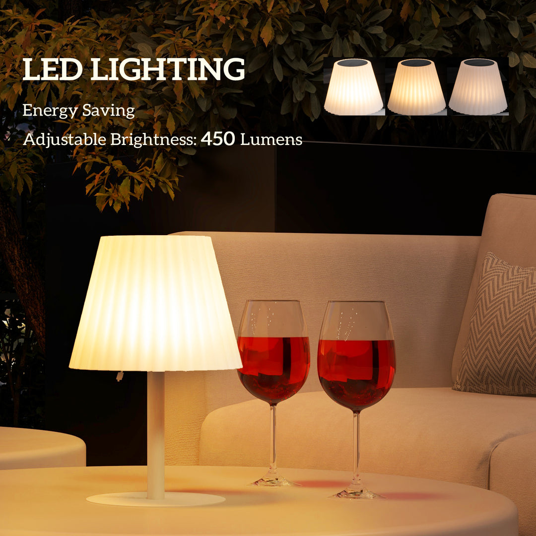 Solar-Powered Outdoor Luminary: Cordless LED Table Lamp with USB