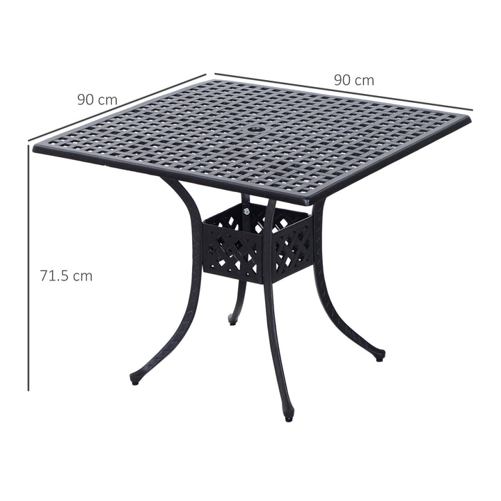 Aluminium Square Garden Table with Parasol Hole