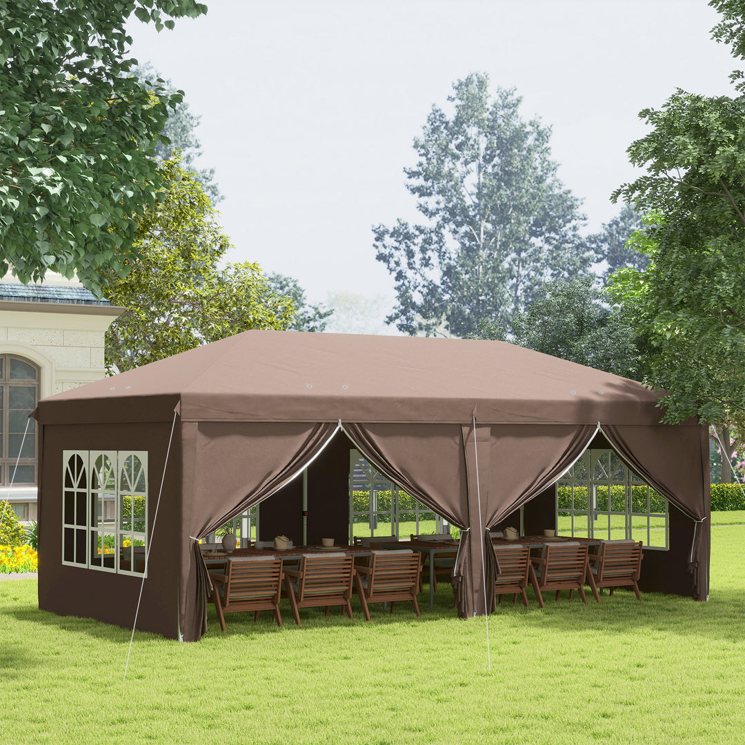 3 x 6 m Pop Up Gazebo with Sides and Windows