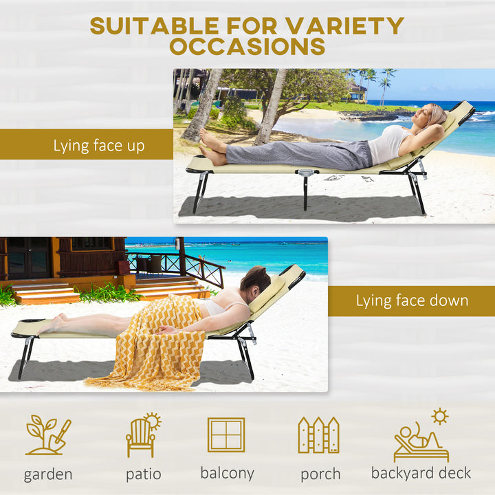 Outdoor Foldable Sun Lounger Set of 2