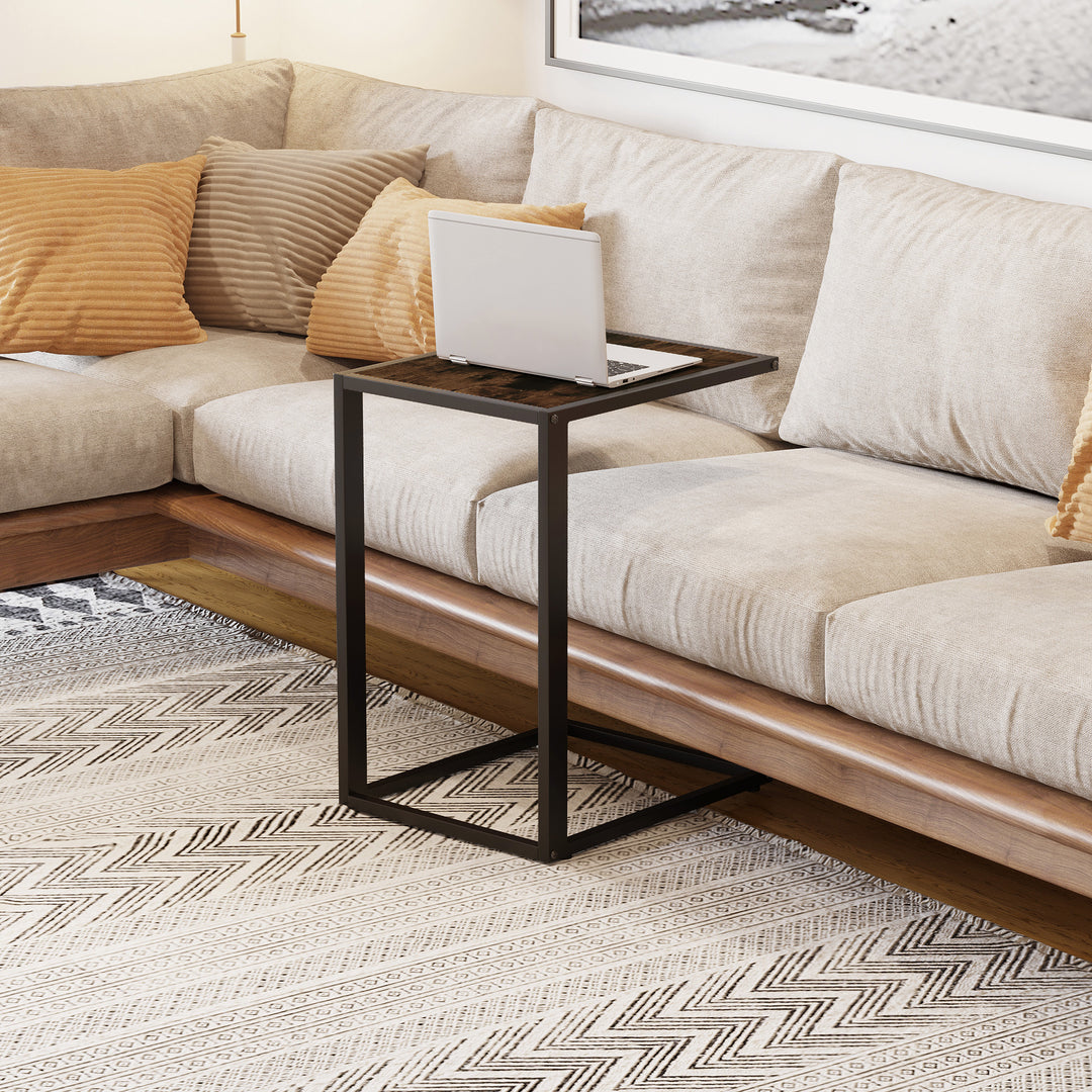 C-Shaped Sofa End Table