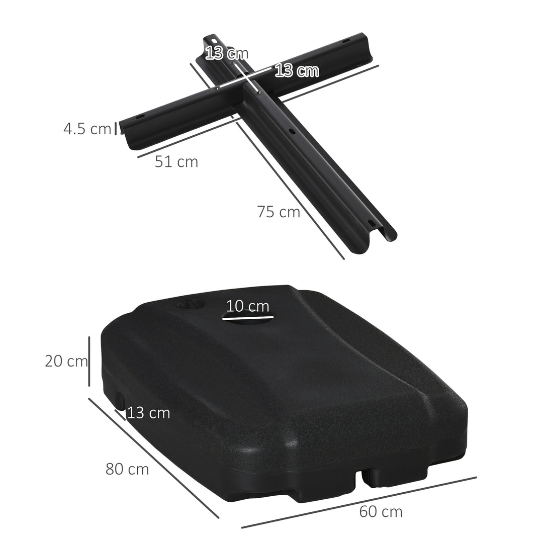 Portable Square Parasol Base with Wheels