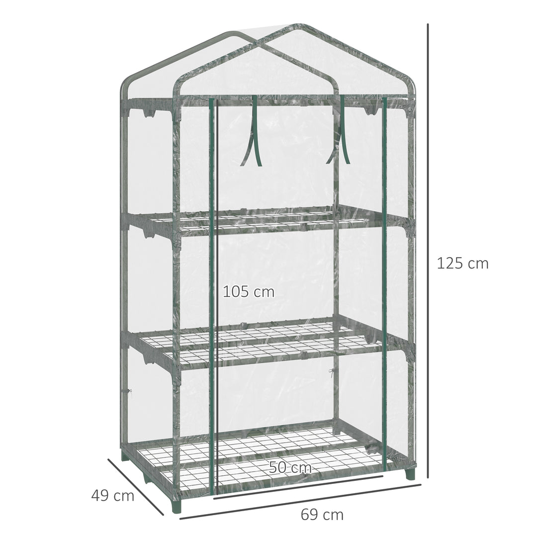 Mini Greenhouse Shelving Unit: Clear PVC Panels for Plant Nurturing