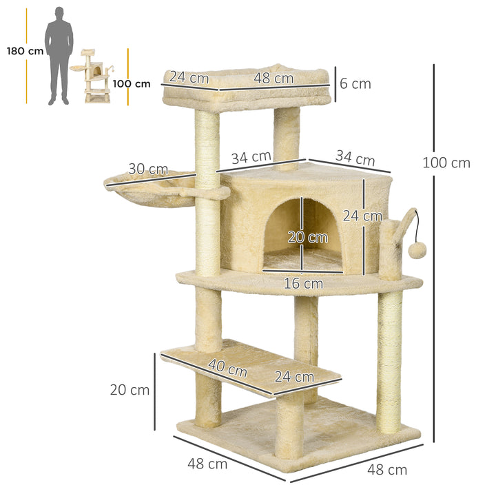 Tall Cat Tree for Indoor Cats with Multi-Tier Platforms