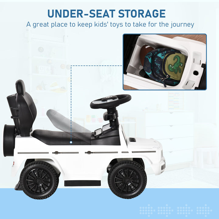 Mercedes-Benz G350 Ride-On Push Along Car Sliding Walker Foot to Floor Slider Stroller Toddler Vehicle with Wheel White