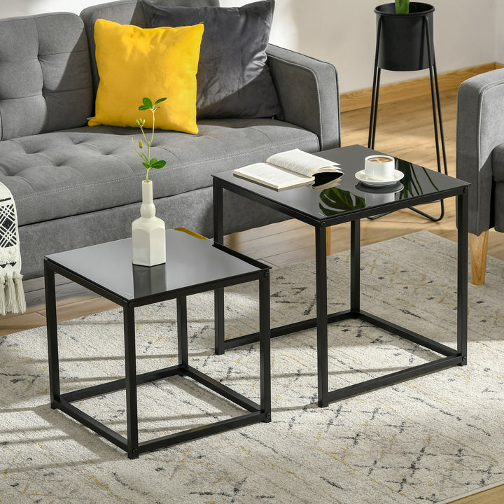 HOMCOM Set of 2 Nesting Side Tables