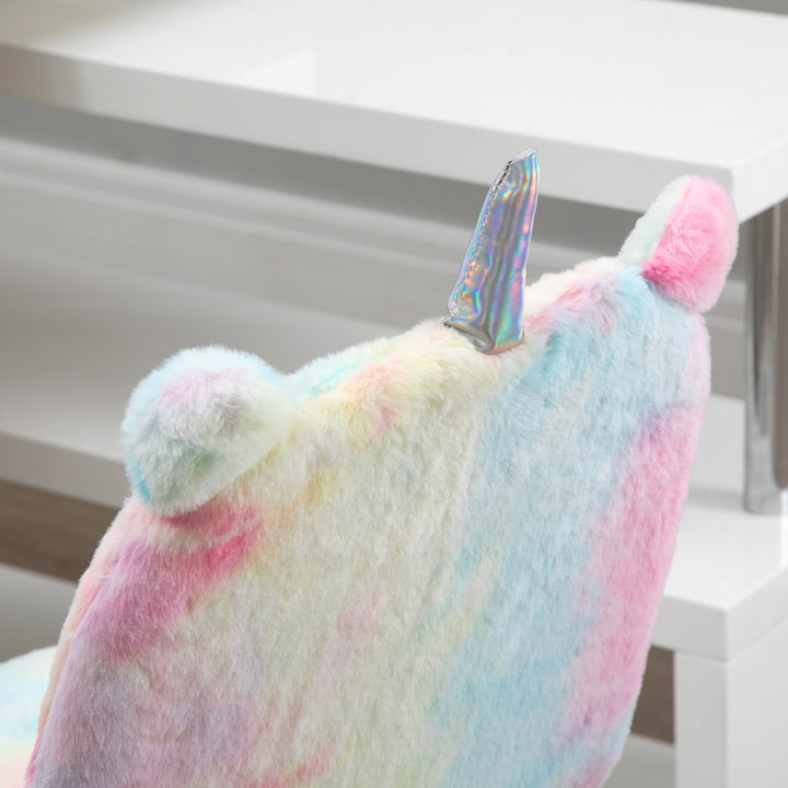 Vinsetto Fluffy Unicorn Office Chair, Multi-Colored