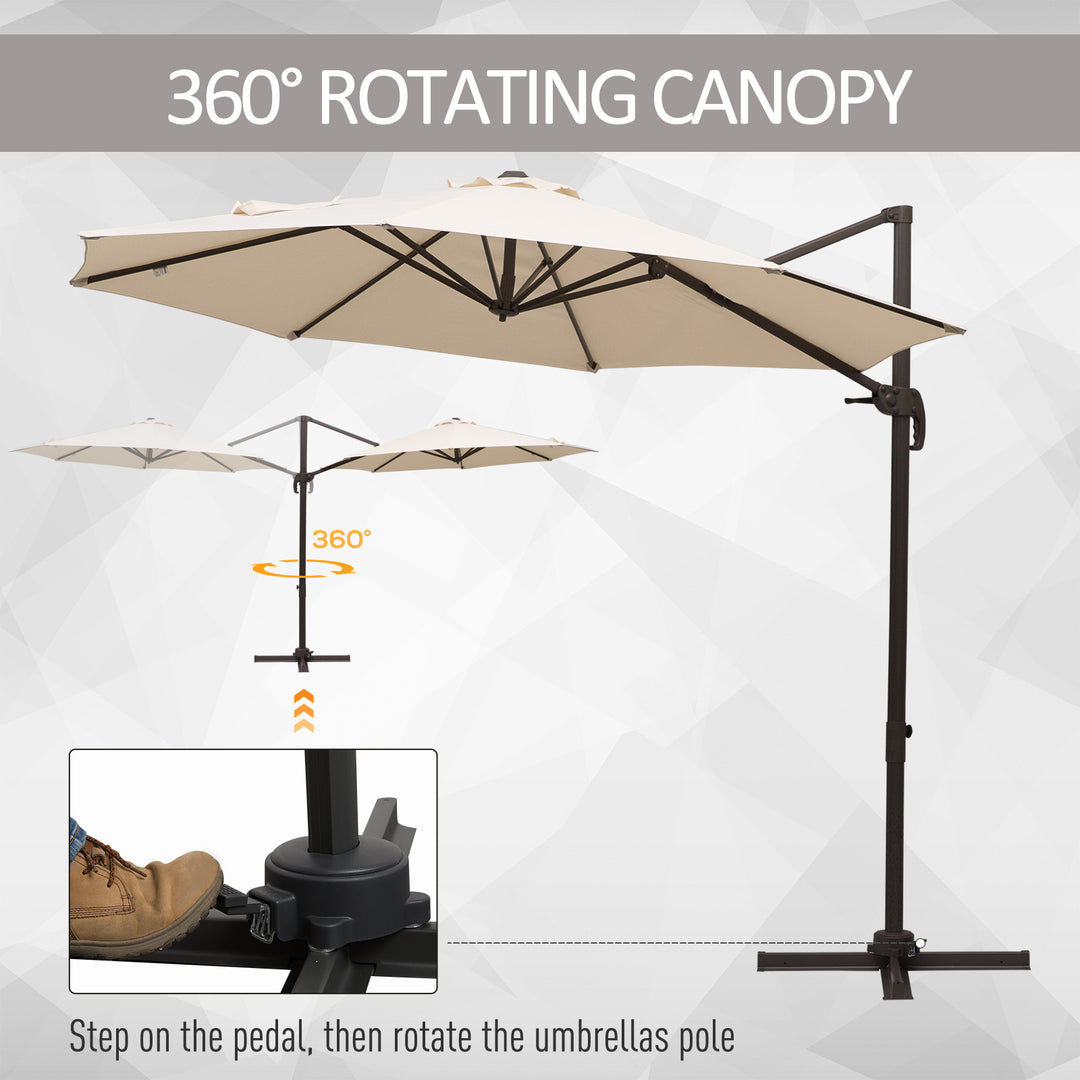 Banana Parasol 3M Cantilever Umbrella with Cross Base