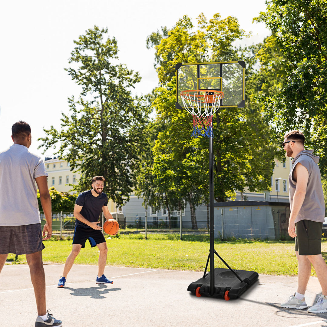 Height Adjustable Basketball Hoop and Stand with Firm Backboard and Weighted Base