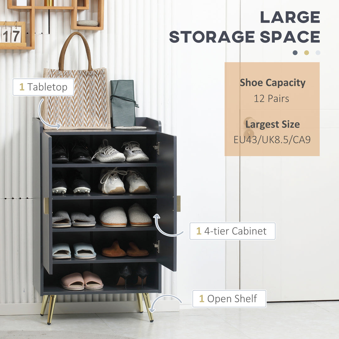 Shoe Cabinet: Modern Grey Storage with 2 Doors