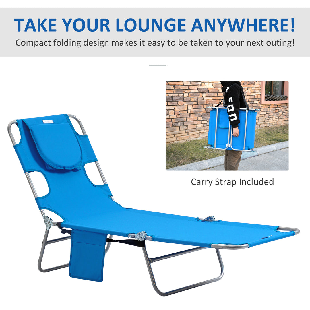 Beach Chaise Lounge: Portable with Face Cavity