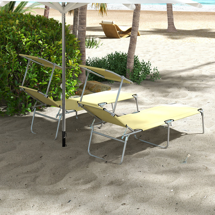 Outdoor Foldable Sun Lounger Set of 2