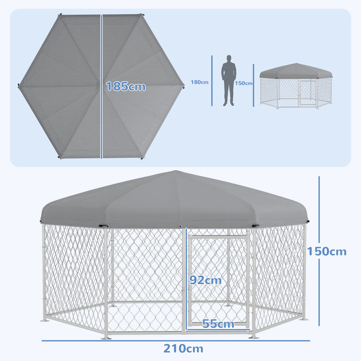 Dog Kennel and Run with Lockable Door