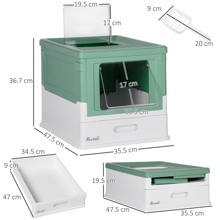 Enclosed Cat Litter Box with Scoop