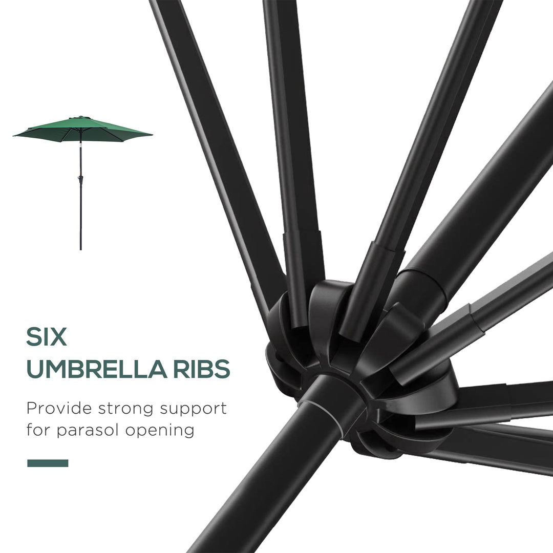 2.7M Tilting Parasol Sun Parasol Outdoor Garden Umbrellas Sun Shade Aluminium Frame with Crank(Green)