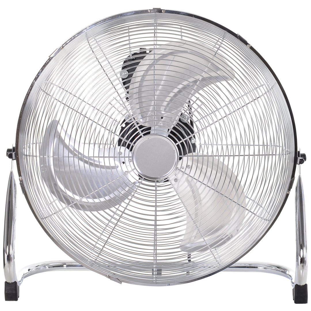 High-Velocity Floor Fan: 20" Chrome Metal