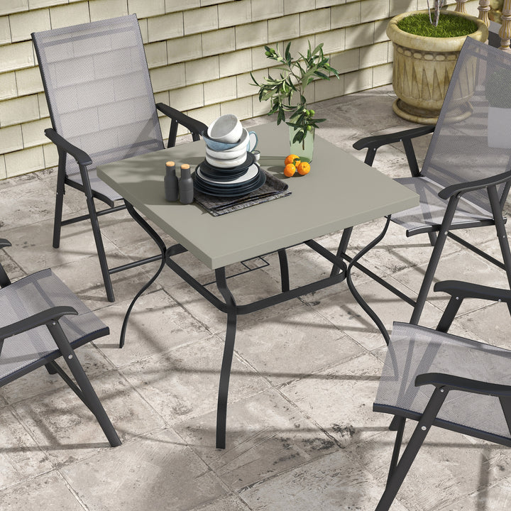 Dia. 80cm Square Garden Dining Table with Umbrella Hole