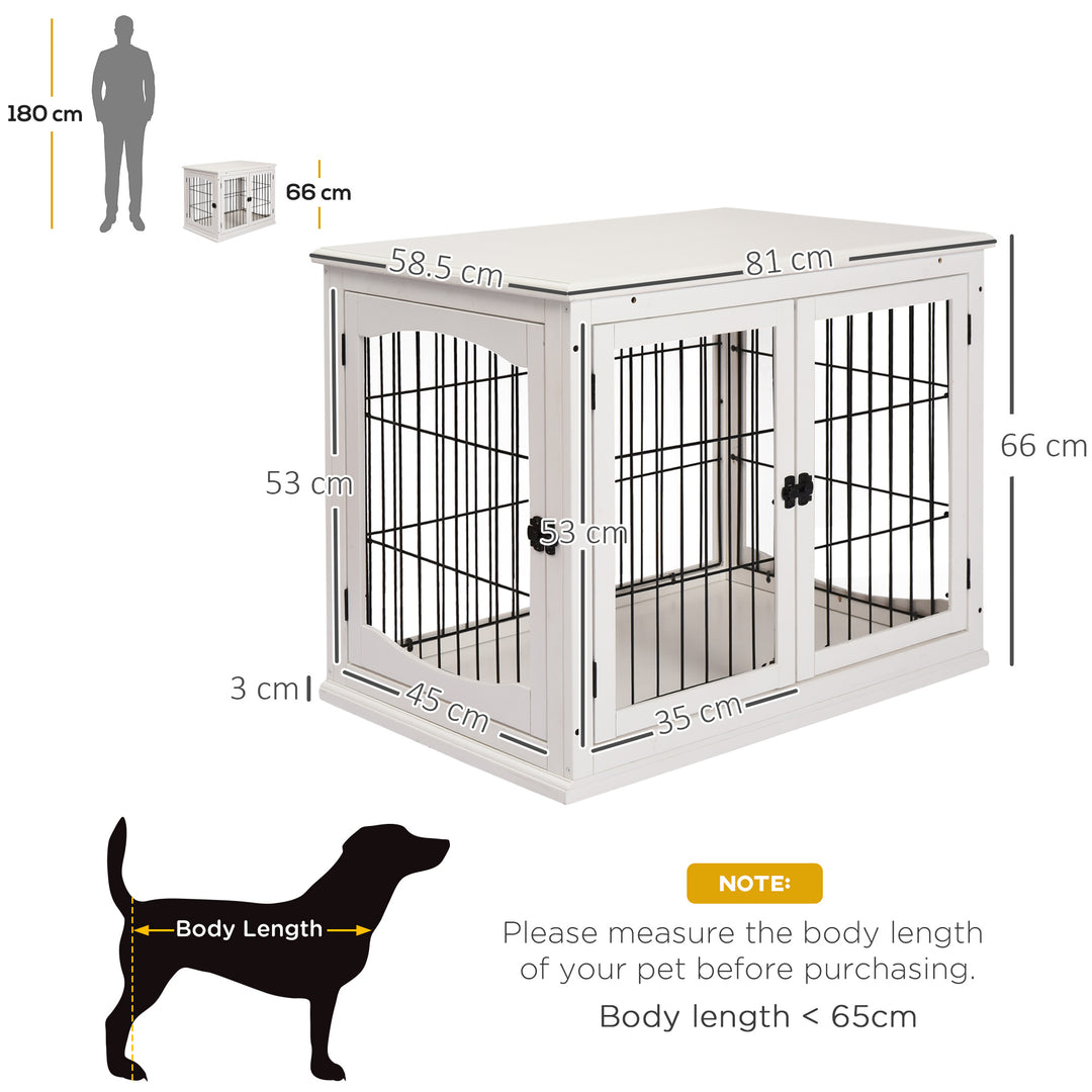 MDF 3-Door Small Indoor Pet Cage White