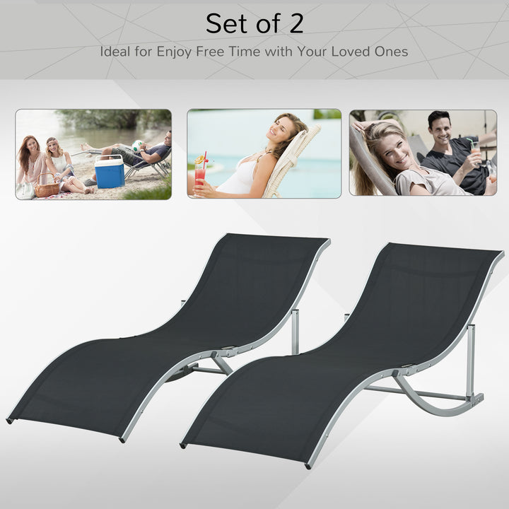 2 Pieces Folding Sun Lounger