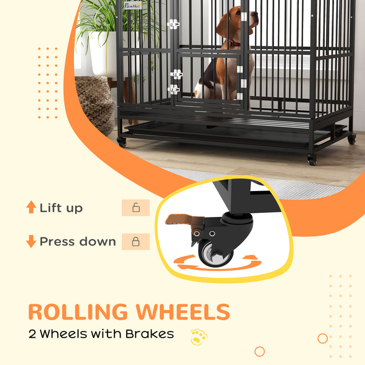 48" Heavy Duty Dog Crate on Wheels