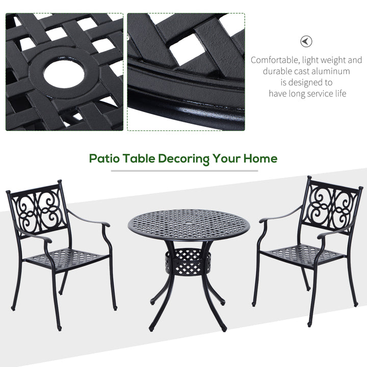 85cm Round Garden Table with Umbrella Hole