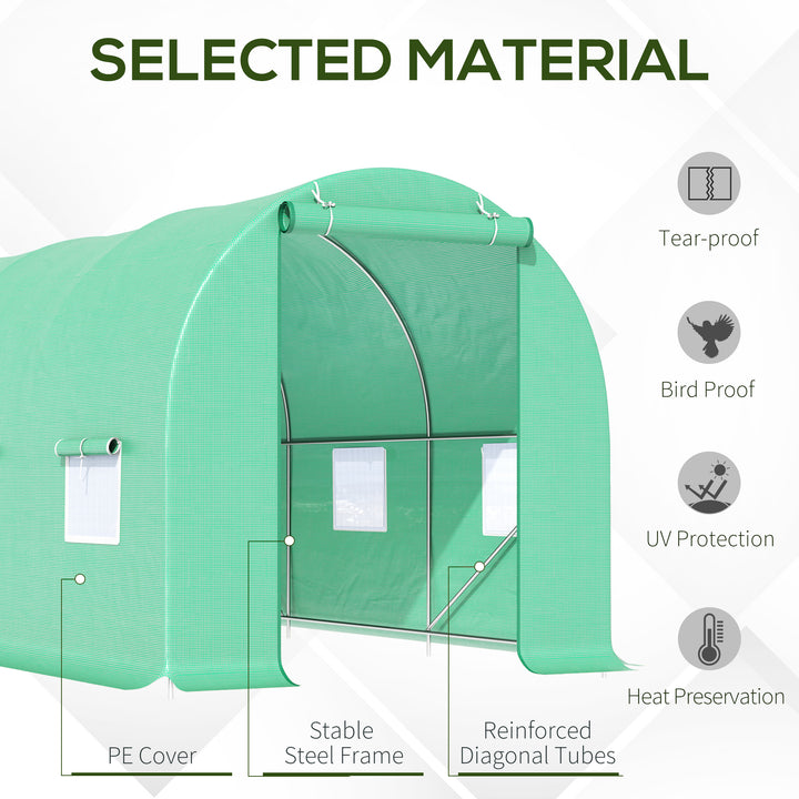 Walk-in Greenhouse: Tunnel Design with Door & Ventilation Window