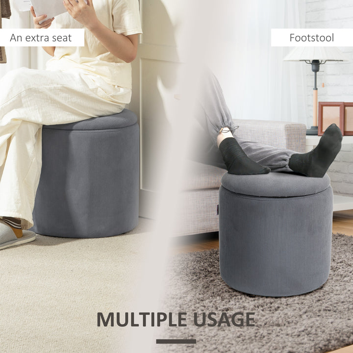 Modern Storage Ottoman with Removable Lid - Light Grey