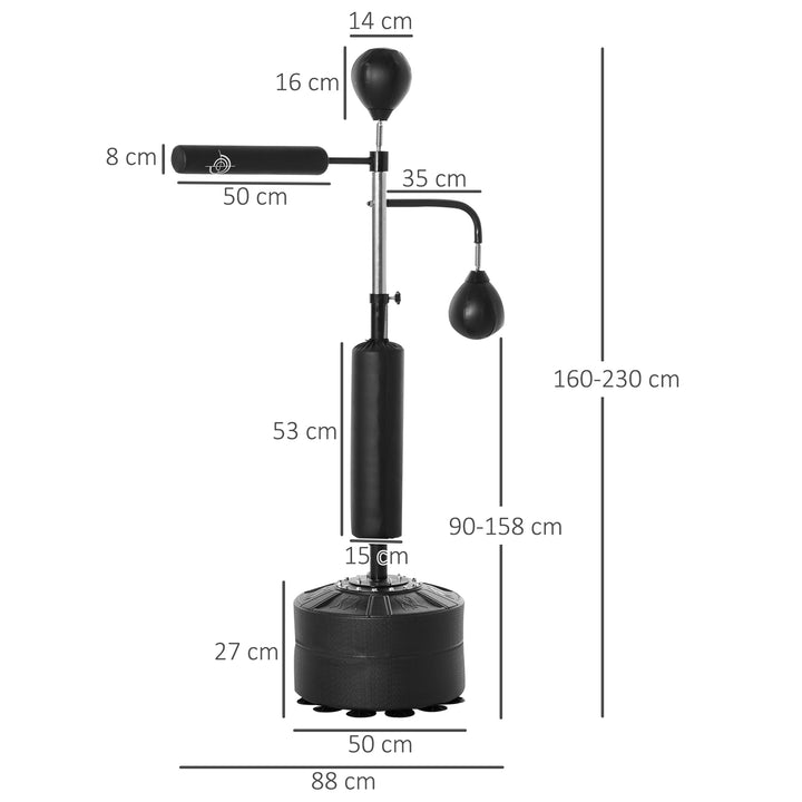 3-in-1 Boxing Punching Bag Stand with 2 Speedballs