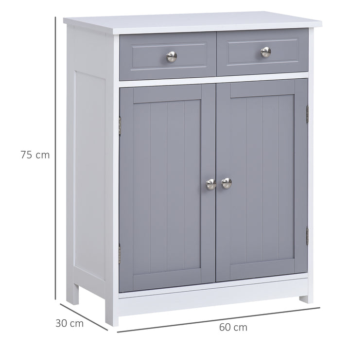 Kleankin Freestanding Bathroom Cabinet with Drawers & Shelf