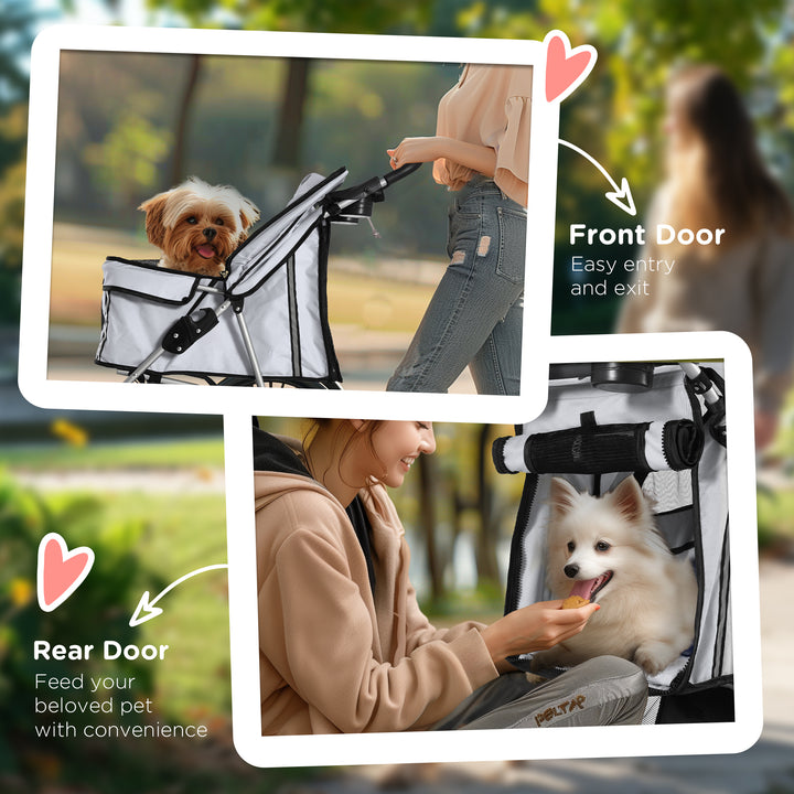 Pet Stroller for Pooches: Foldable Pushchair with Wheels