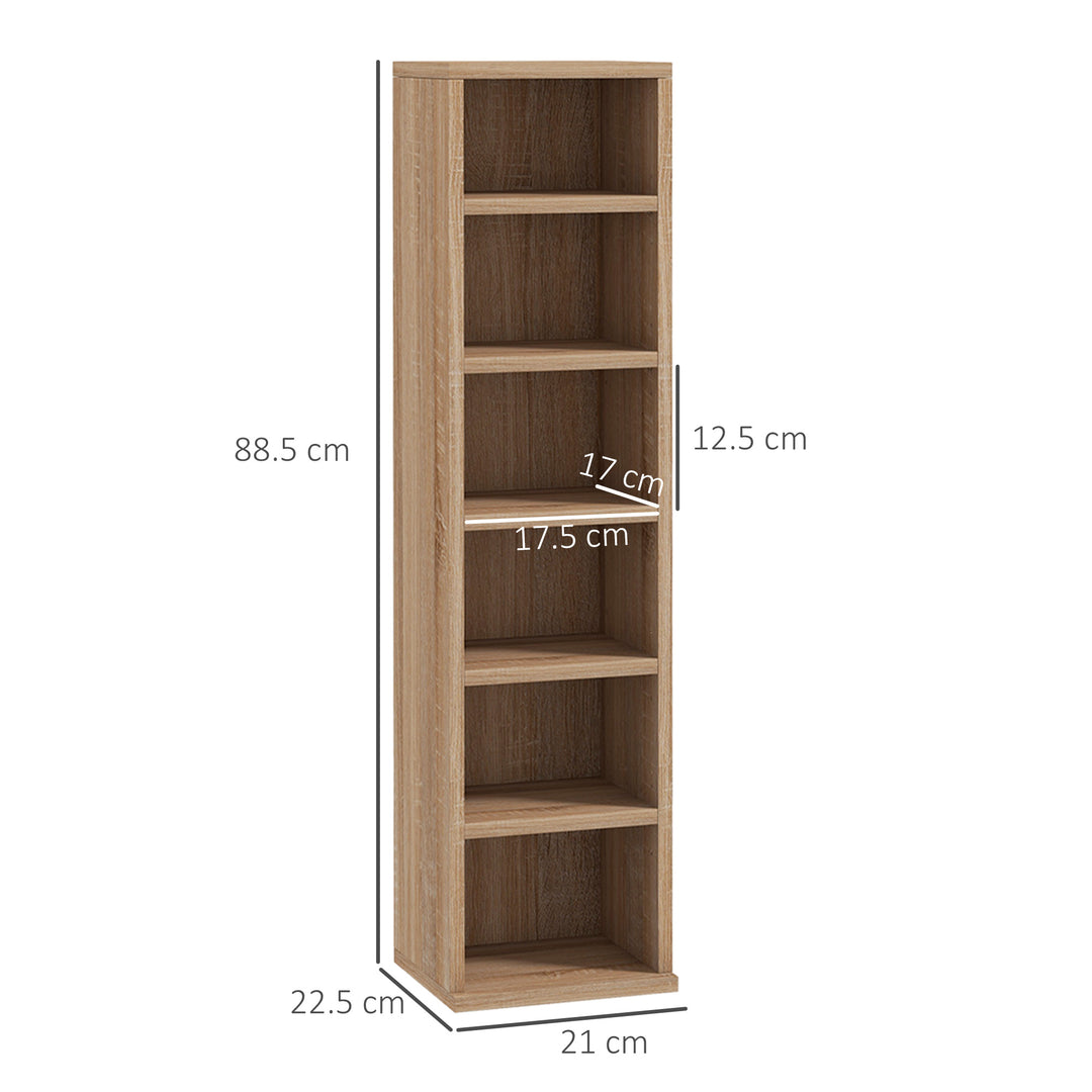 CD Media Display Shelf Unit Tower Rack with Adjustable Shelves