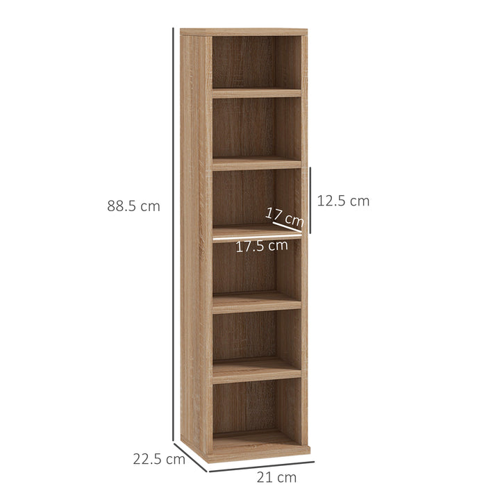 CD Media Display Shelf Unit Tower Rack with Adjustable Shelves