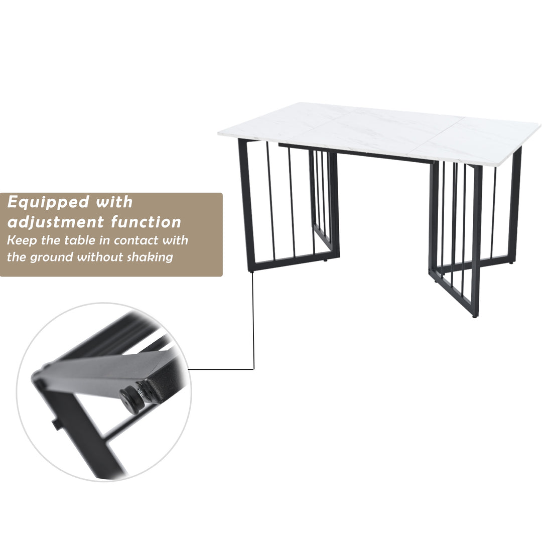 Modern Rectangular Extendable Dining Table with V-shaped Support Legs