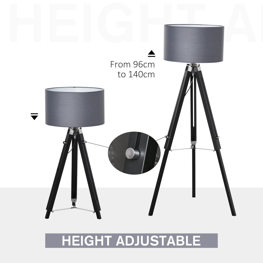 Modern Tripod Standing Lamps for Living Room with Fabric Lampshade