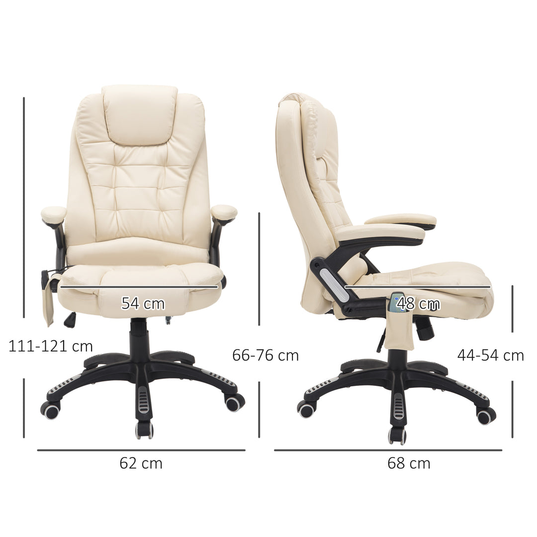 HOMCOM PU Leather Massage Chair, Beige