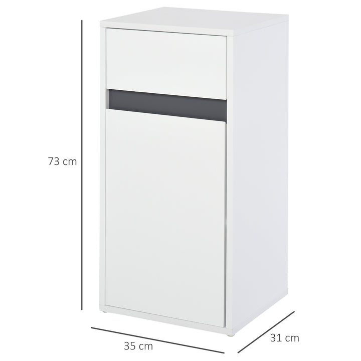 HOMCOM Modern Bathroom Storage Cabinet, White