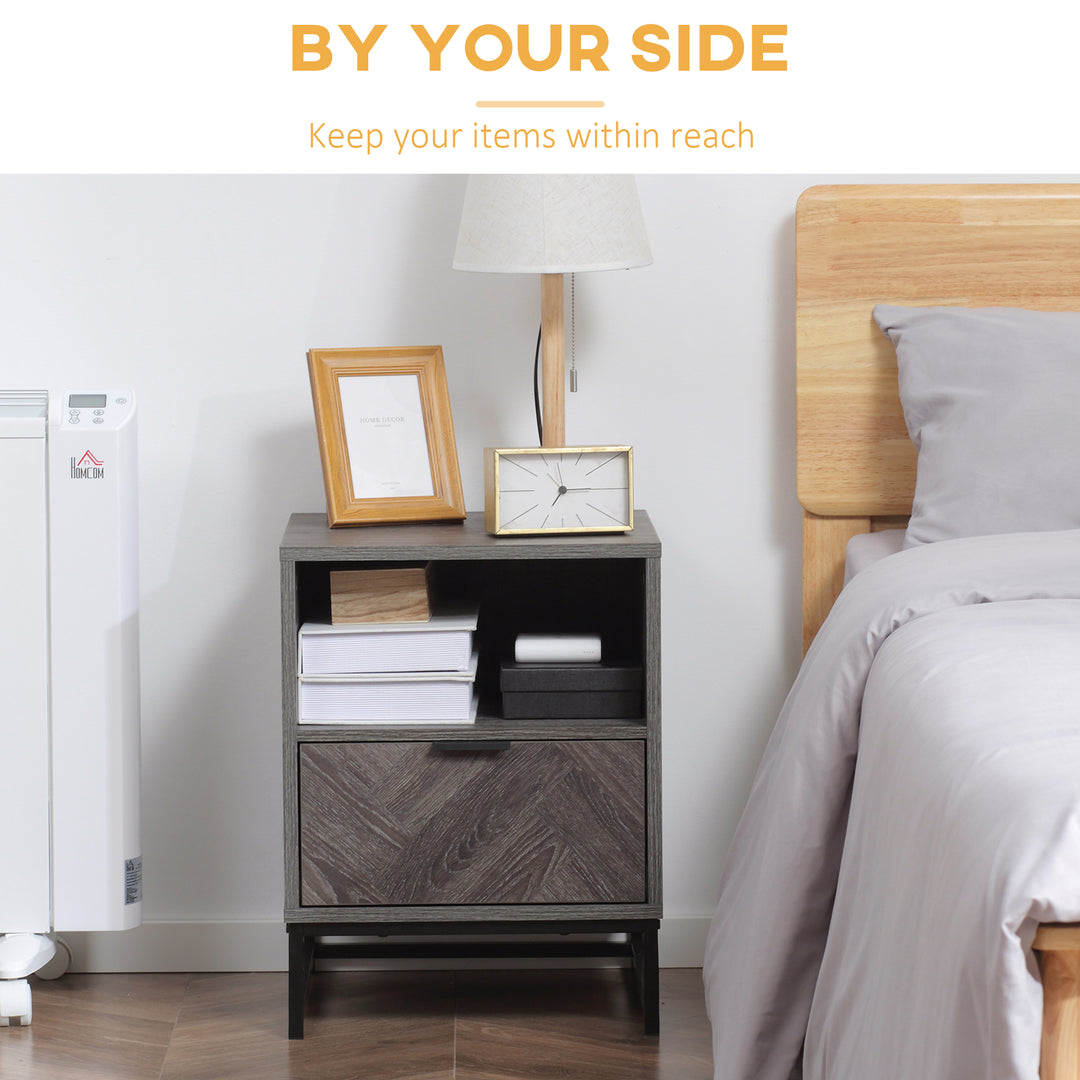 Bedside Cabinets: Dual Nightstands with Drawer & Shelf