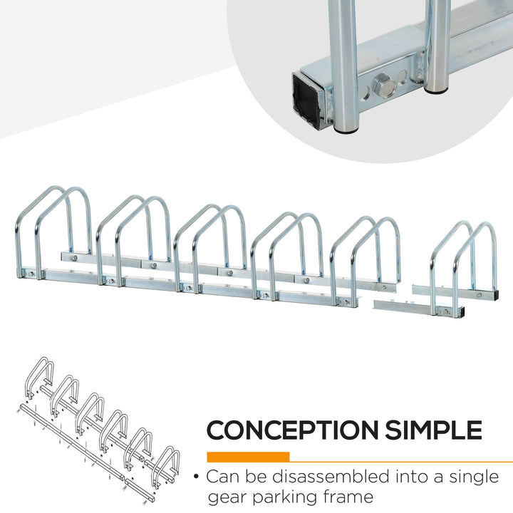 Bike Stand Parking Rack Floor or Wall Mount Bicycle Cycle Storage Locking Stand 179L x 33W x 27H (6 Racks