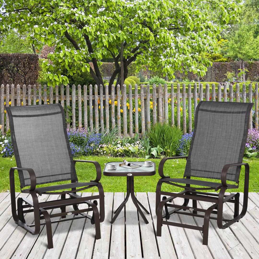 3 piece Outdoor Swing Chair with Tea Table Set