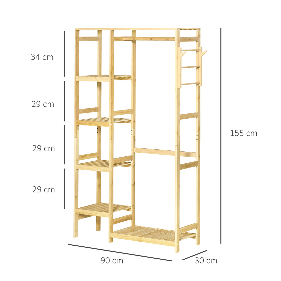 HOMCOM Bamboo Garment Rack