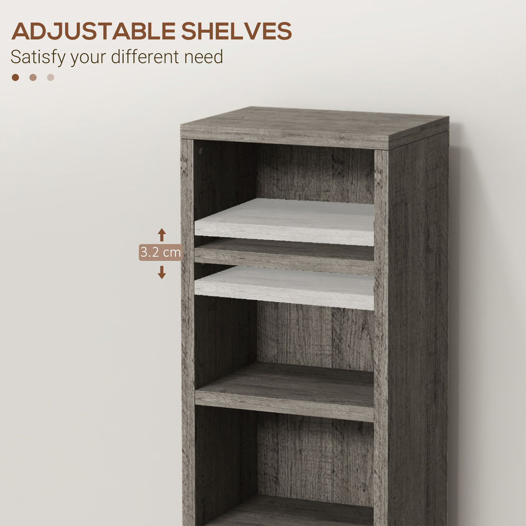 CD Media Display Shelf Unit Tower Rack with Adjustable Shelves