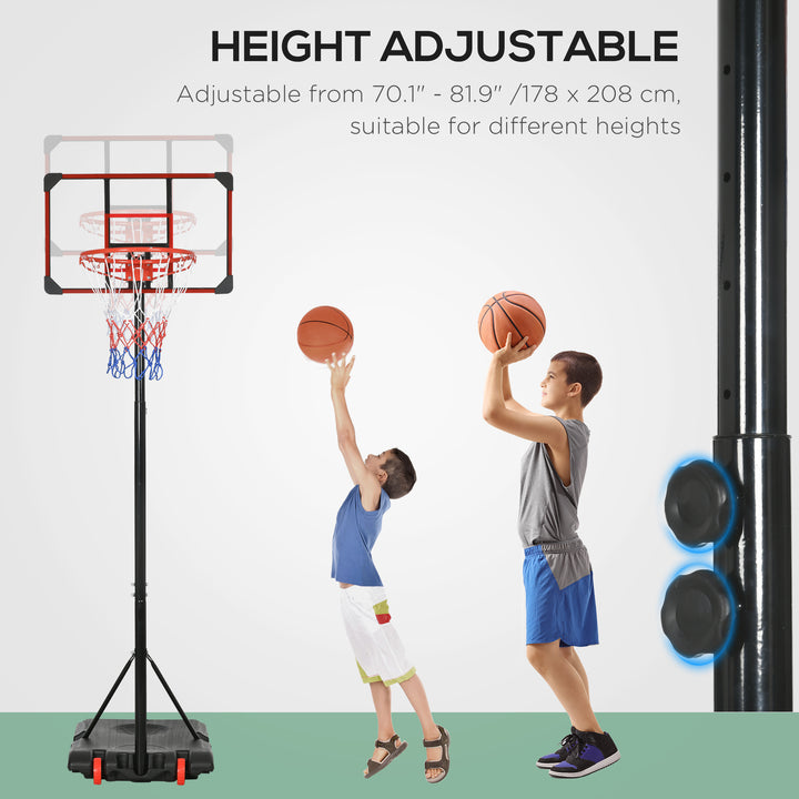 Height Adjustable Basketball Hoop and Stand for Kids with Sturdy Backboard and Weighted Base