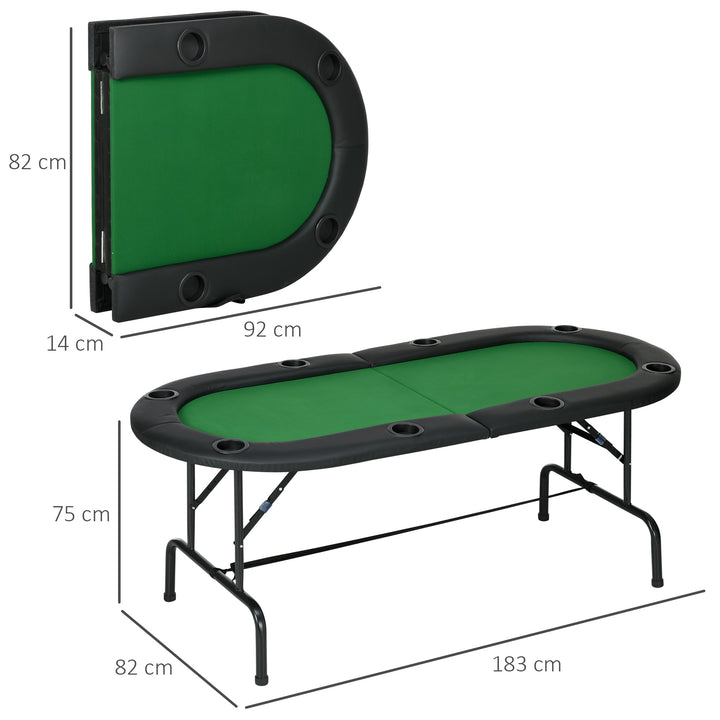 1.83m Foldable Poker Table W/Chip Trays